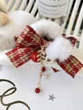 Christmas Fuzzy Hair Clip Bow Hair Claw Clip_Cwasc1594