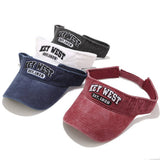 EMBROIDERED VISOR HAT RETRO TRENDY SUNSHADE CAP_CWAH3301