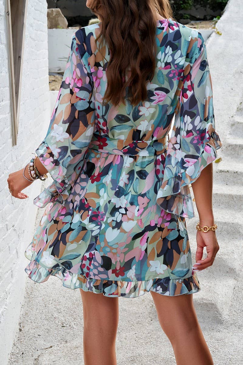Women Elegant Print Strappy Dress_Cwdsd2404