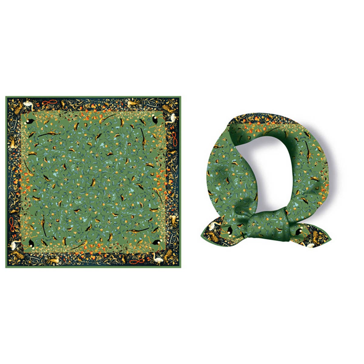 BOHO TREE PRINT SILK SCARF LUXURIOUS NECK WRAP_CWASC0644