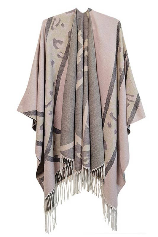 LEOPARD POINT CASUAL SHAWL WRAP_CWASC0005