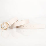 CLASSIC HEART PEARL BUCKLE BELTS FOR WOMEN_CWABE0391