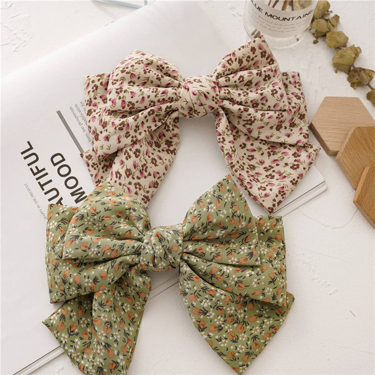 NEW THREE LAYER KNOTTED LARGE BOW HAIRPIN_CWAHA0852