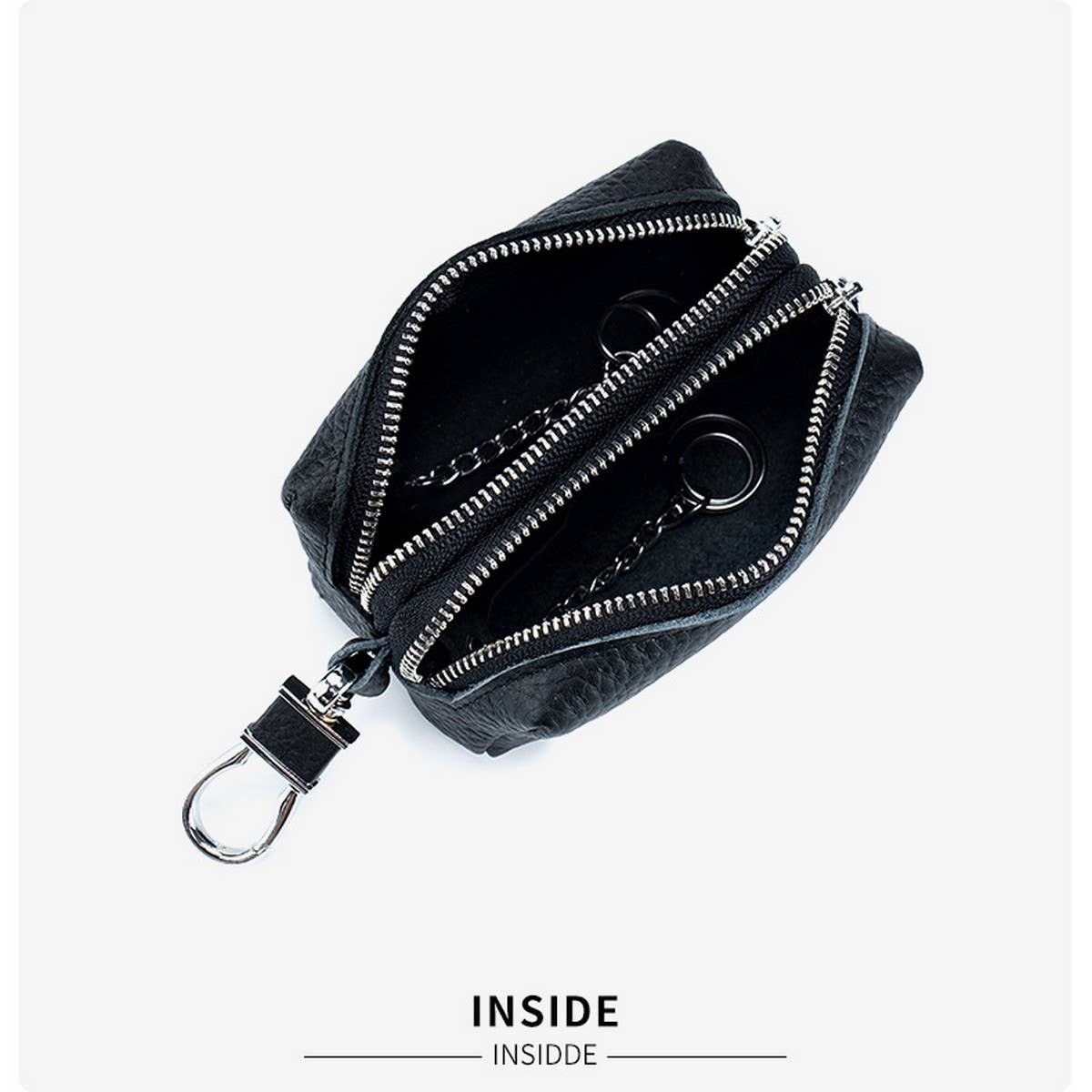 Unisex Leather Key And Coin Bag_Cuab00375