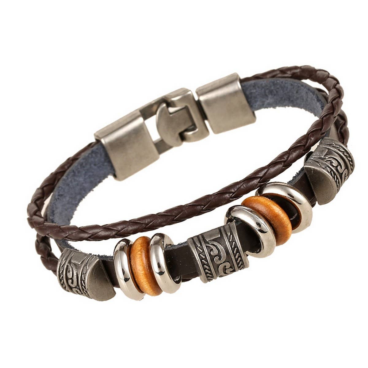 SIMPLE HAND BEADED MULTI LAYER LEATHER BRACELET_CWMM4460