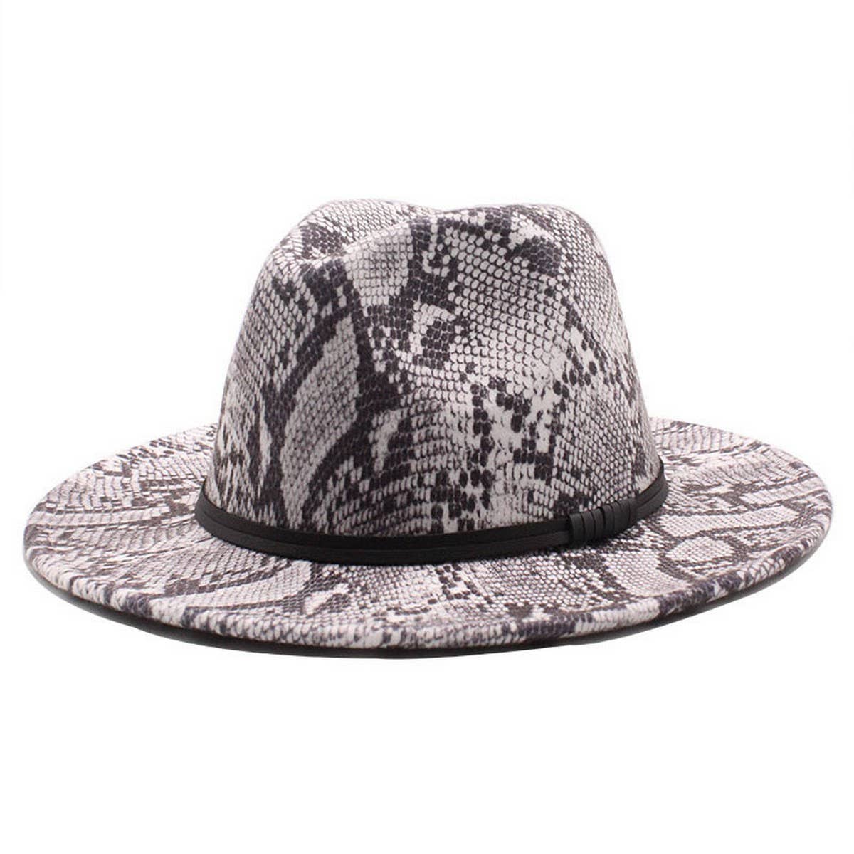 SNAKE PATTERN WOOLEN HAT WITH WIDE BRIM JAZZ HAT_CWAH2595