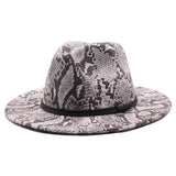 SNAKE PATTERN WOOLEN HAT WITH WIDE BRIM JAZZ HAT_CWAH2595