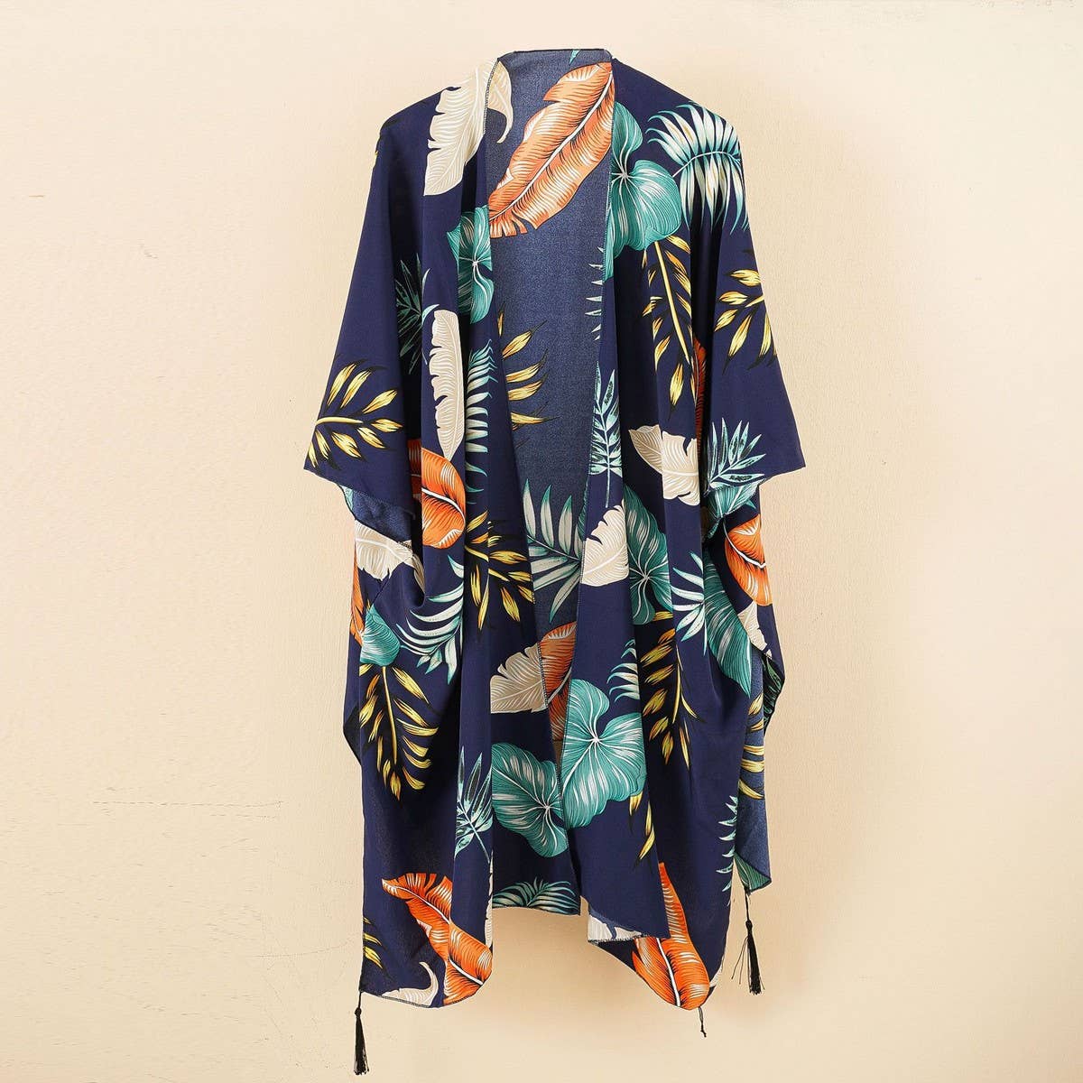 FLOWER PRINT FRONT OPEN KIMONO FOR SUMMER CARDIGAN_CWASC0798