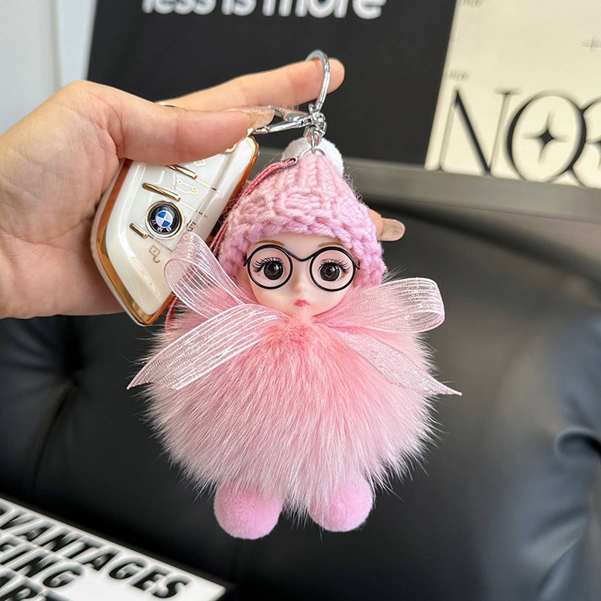 CUTE PLUSH DOLL CAR KEYCHAIN BAG PENDANT GIFT_CWMM2499