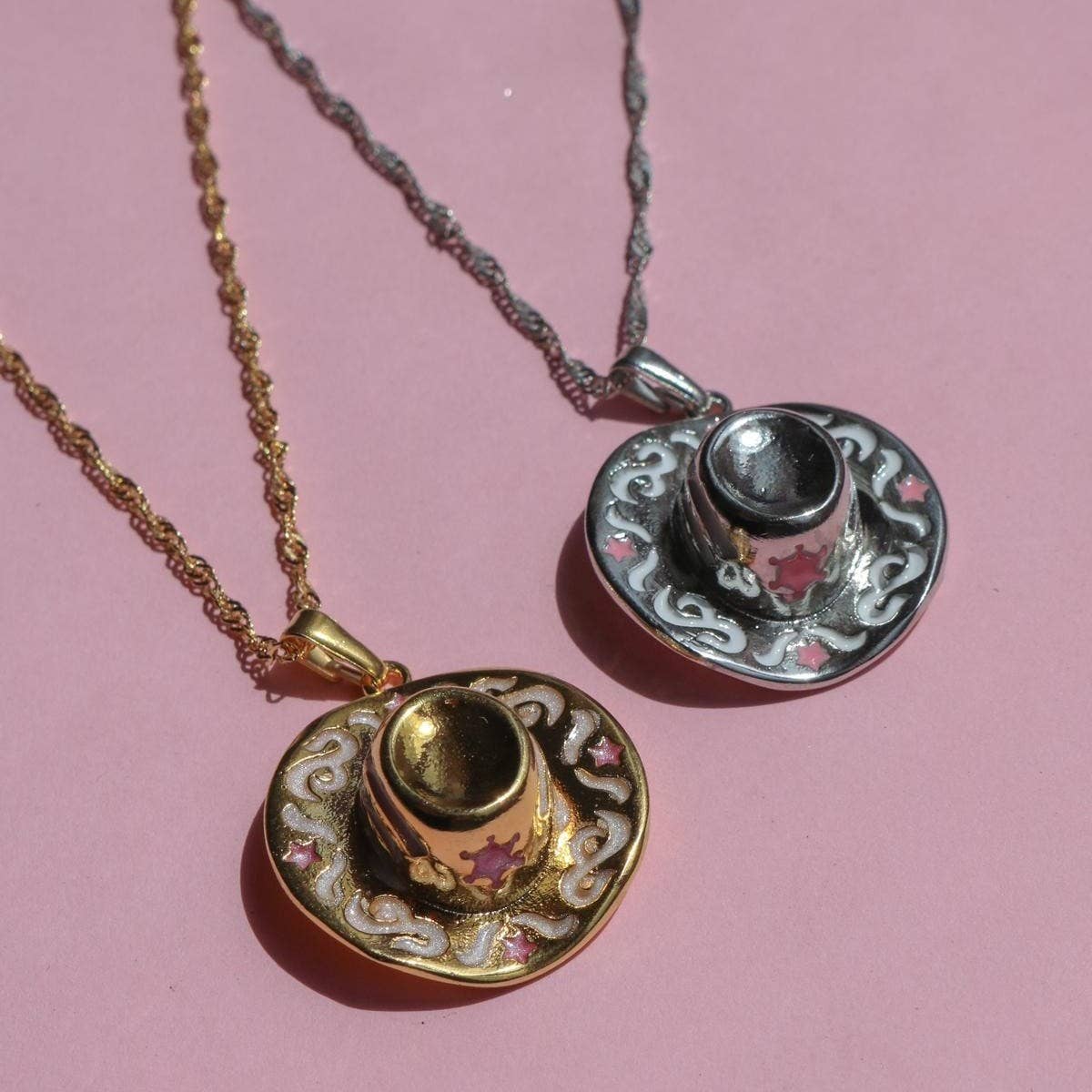 COWBOY BOOTS AND HAT PENDANT NECKLACE_CWMM5333