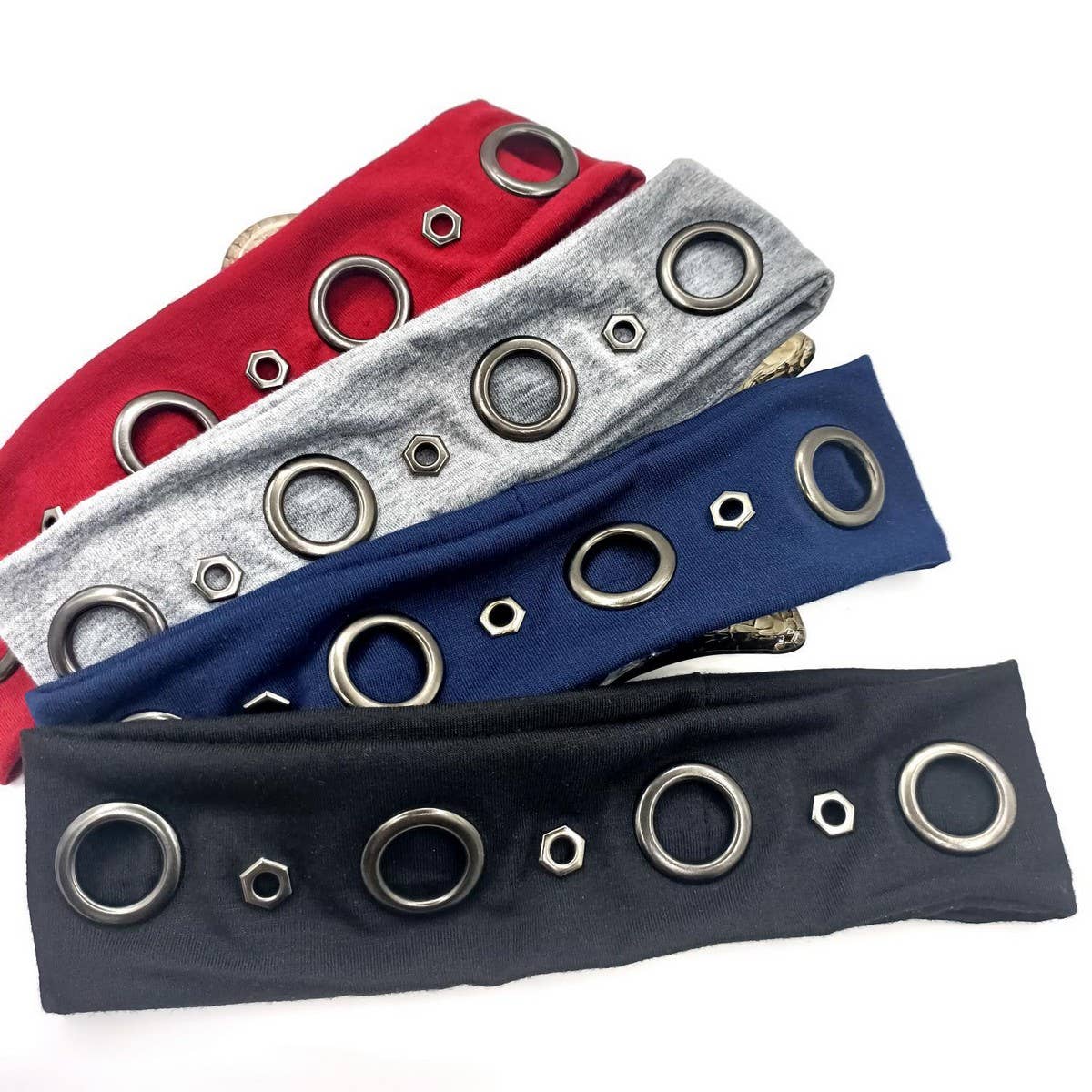 ELASTIC PUNK HEADWRAP WITH GEOMETRIC STUDS_CWAHA6313