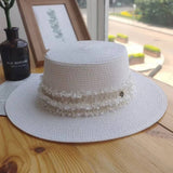 SUMMER RETRO FLAT TOP FRESH SMALL STRAW HAT_CWAH3482