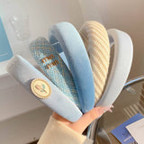 FASHION WIDE BRIM BLUE HEADBAND HAIRPIN HEADDRESS_CWAHA4026