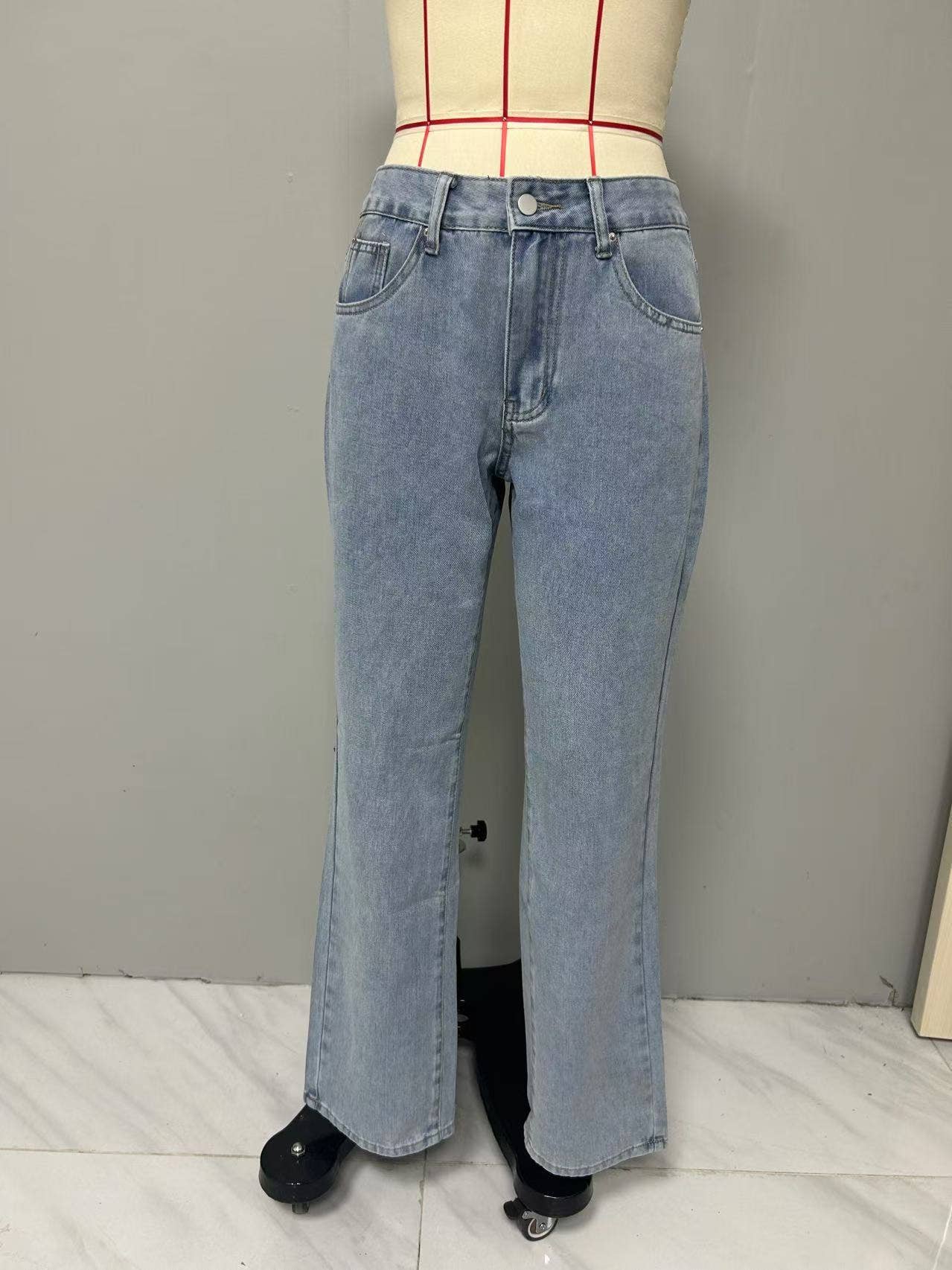 Stylish Retro Straight-Leg Baggy Denim Pants