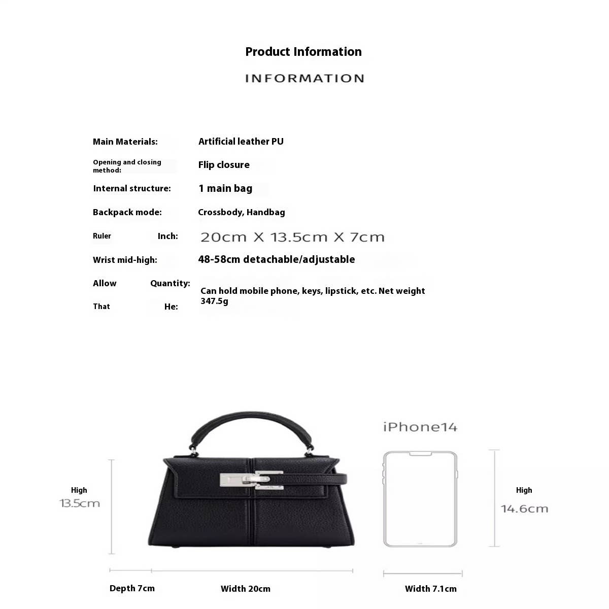 KELLY INSPIRED BAG UNDERARM MINI TOTE PURSE_CWAB5333