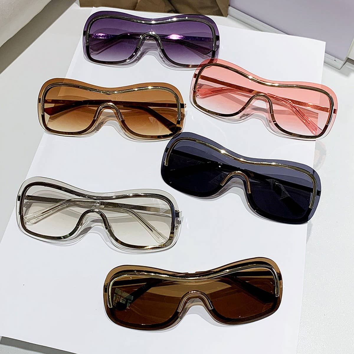 INTEGRATED METAL SUNGLASSES FRAMELESS GLASSES_CWASG0349