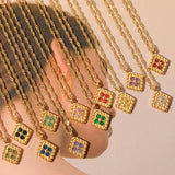 STAINLESS STEEL DECEMBER BIRTHSTONE NECKLACE_CWMM3920