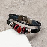 PERSONALIZED ANIME BRAIDED PUNK LEATHER BRACELET_CWMM4526