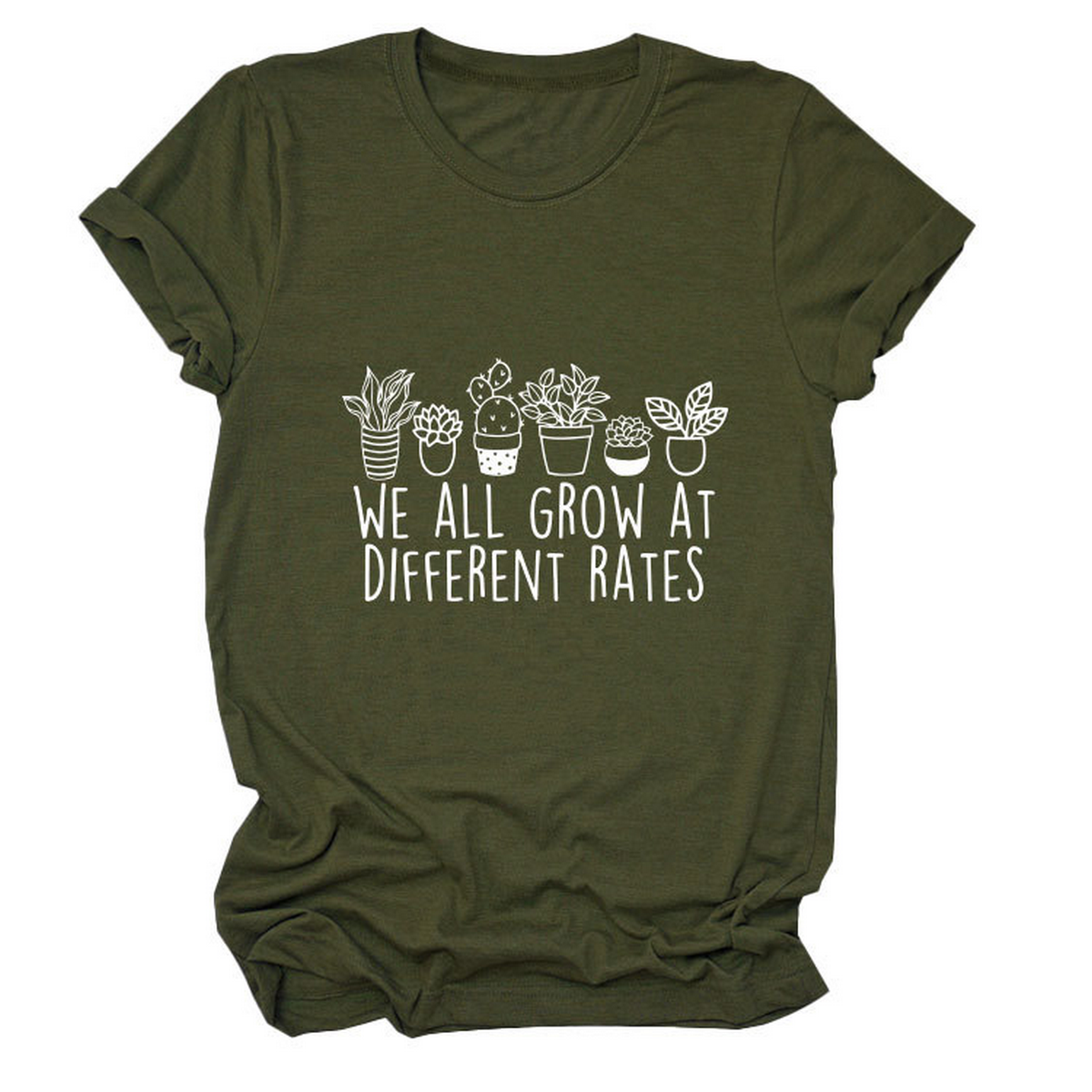 PRINTED CREW NECK TEE WE ALL GROW GRAPHIC_CWTTS1493