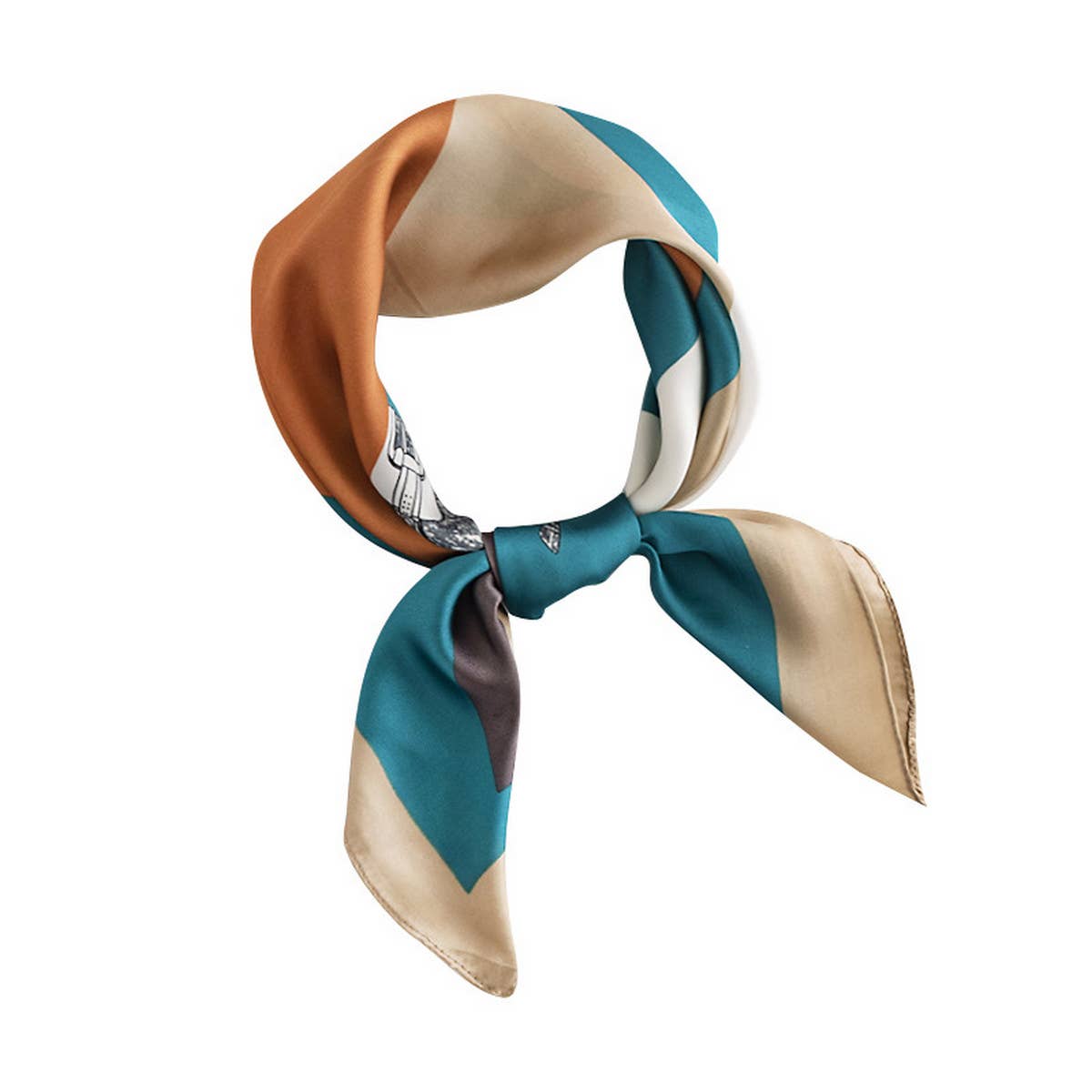 Simple Color Block Printed Scarf And Square Scarf_Cwasc0499