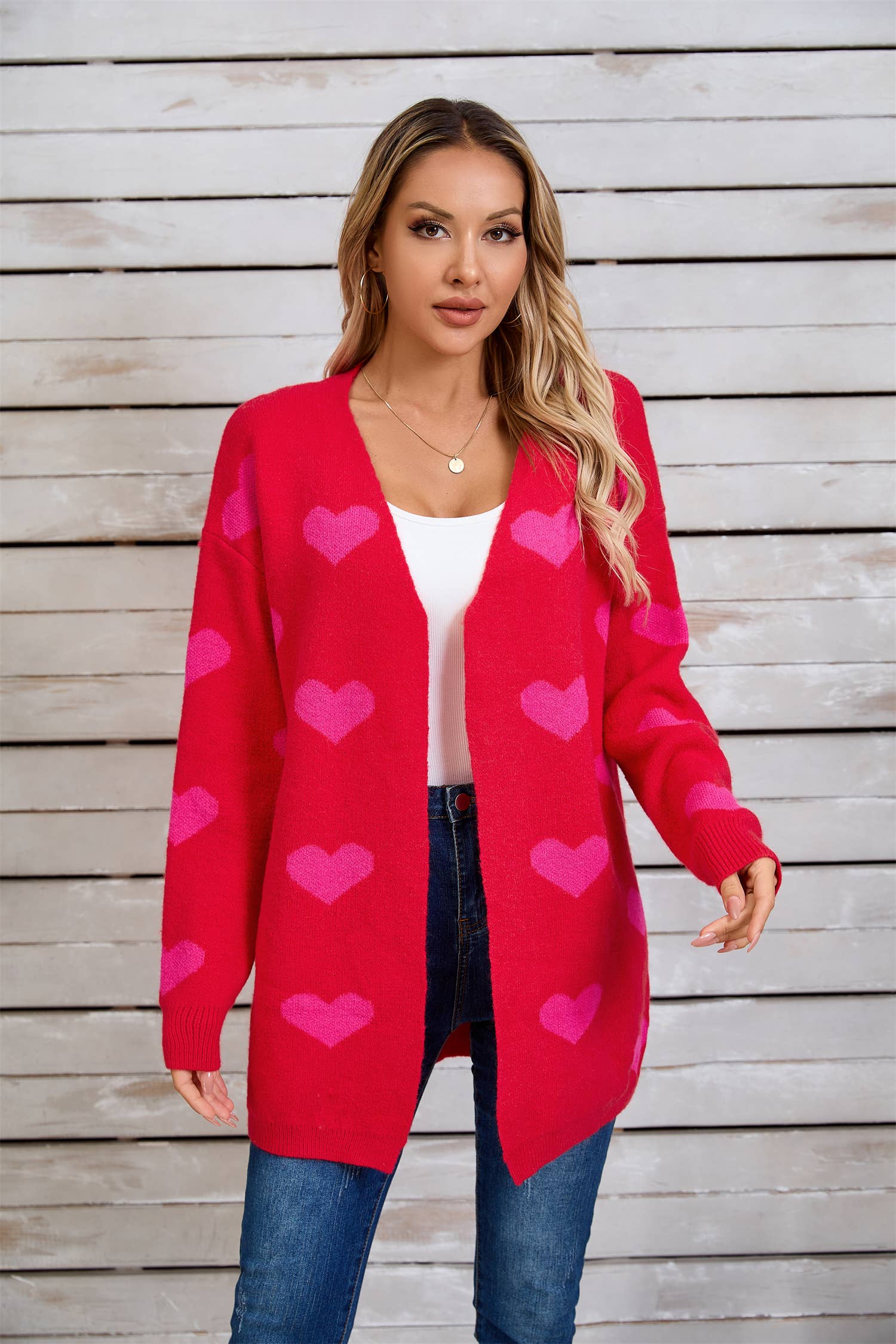 Valentines Day Color Contrast Love Cardigan