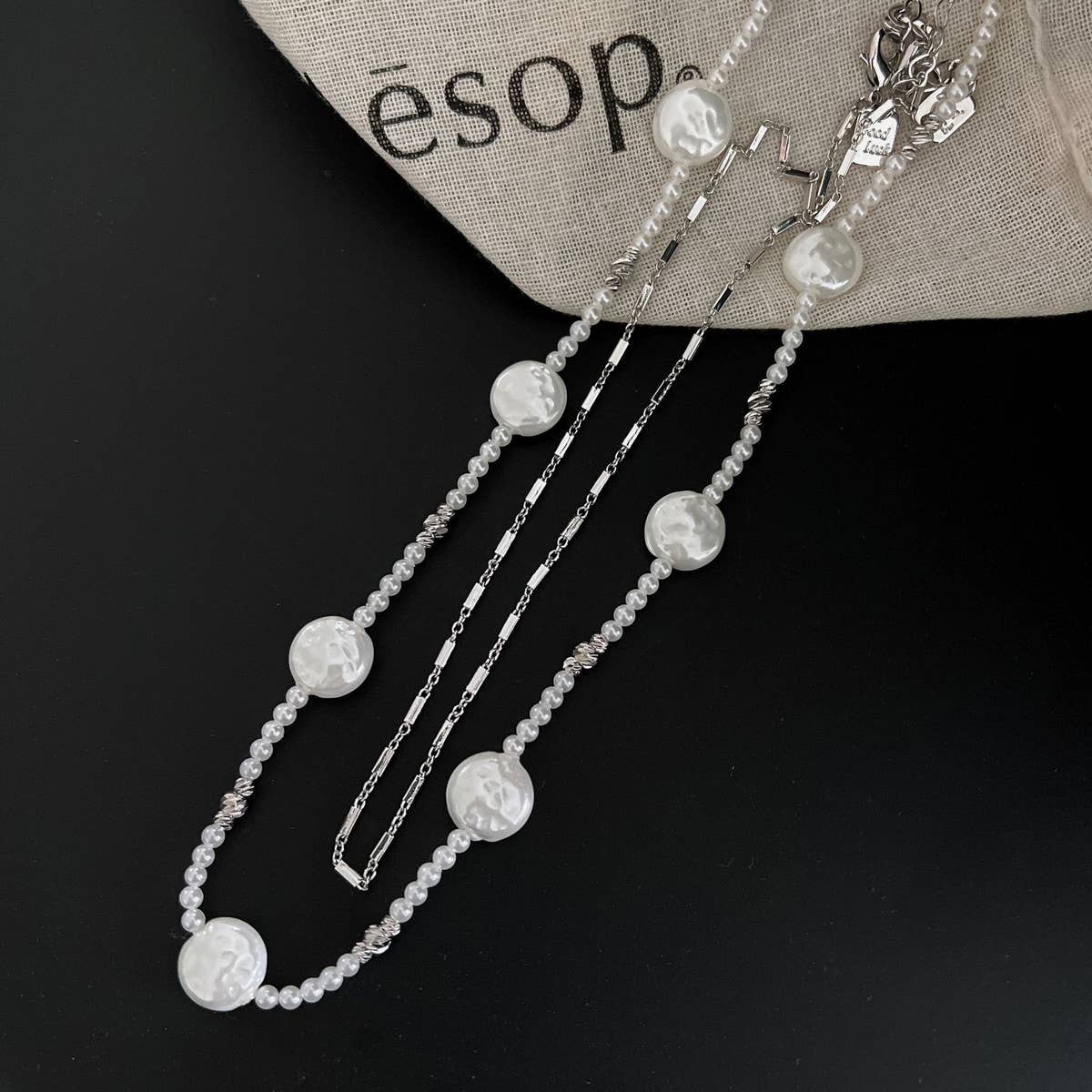 NEW DOUBLE LAYER IMITATION PEARL NECKLACE_CWAJE1278