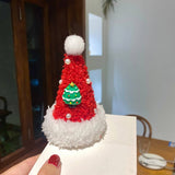 CUTE PLUSH CHRISTMAS PEARL HAT HAIRPIN HEADDRESS_CWAHA3403