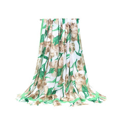 FLORAL SCARF LIGHTWEIGHT BEACH WRAP FOR WOMEN_CWASC0679