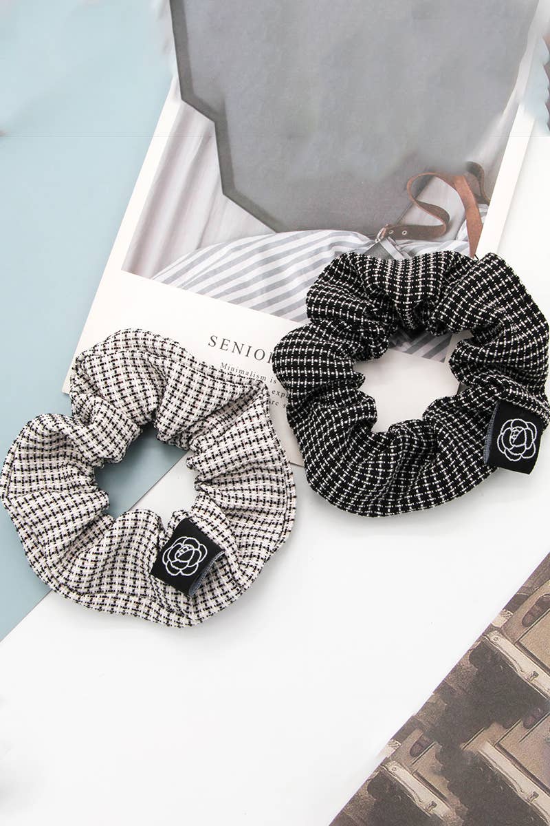 2PCS HAIR TIE PLAID PATTERN SCRUNCHIE_CWAHA0181
