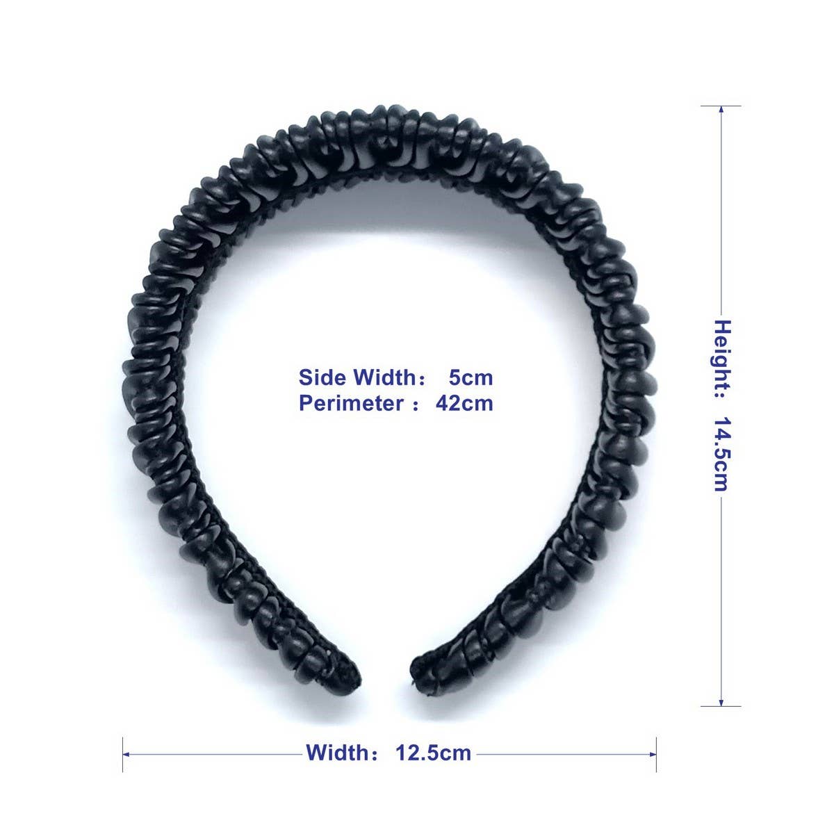 ELEGANT FRENCH VINTAGE RUCHED PU HEADBAND_CWAHA6320