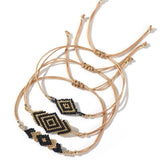 BRAIDED ARROW RICE BEAD BRACELET SET OF THREE_CWMM3884