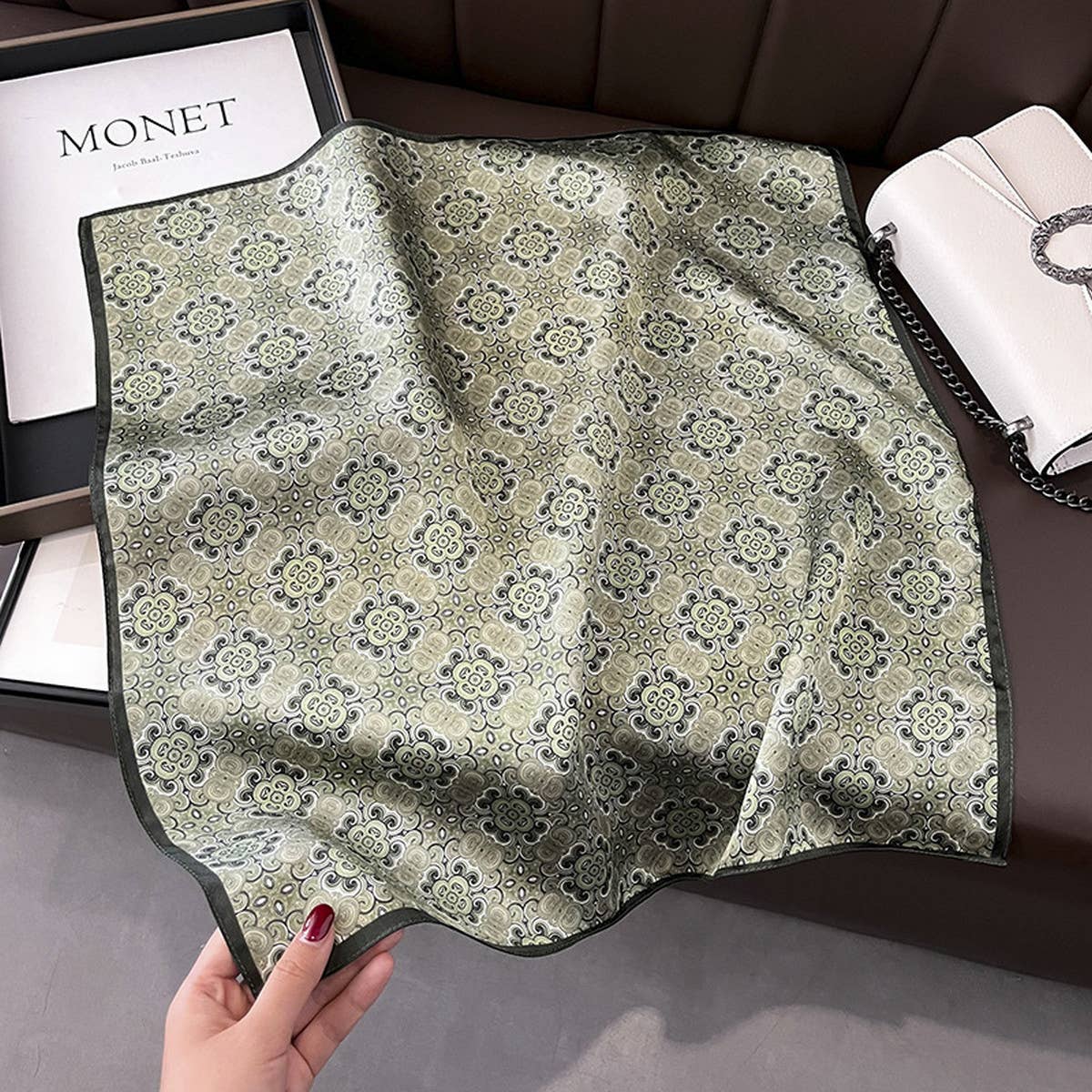 Vintage Scarf 100% Mulberry Silk Neck Square