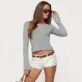 Solid-Color Round-Neck Button-Decorated T-Shirt