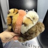 FUZZY BUNNY FUR HAIR CLAW LARGE LAZY STYLE CLIP_CWAHA3323