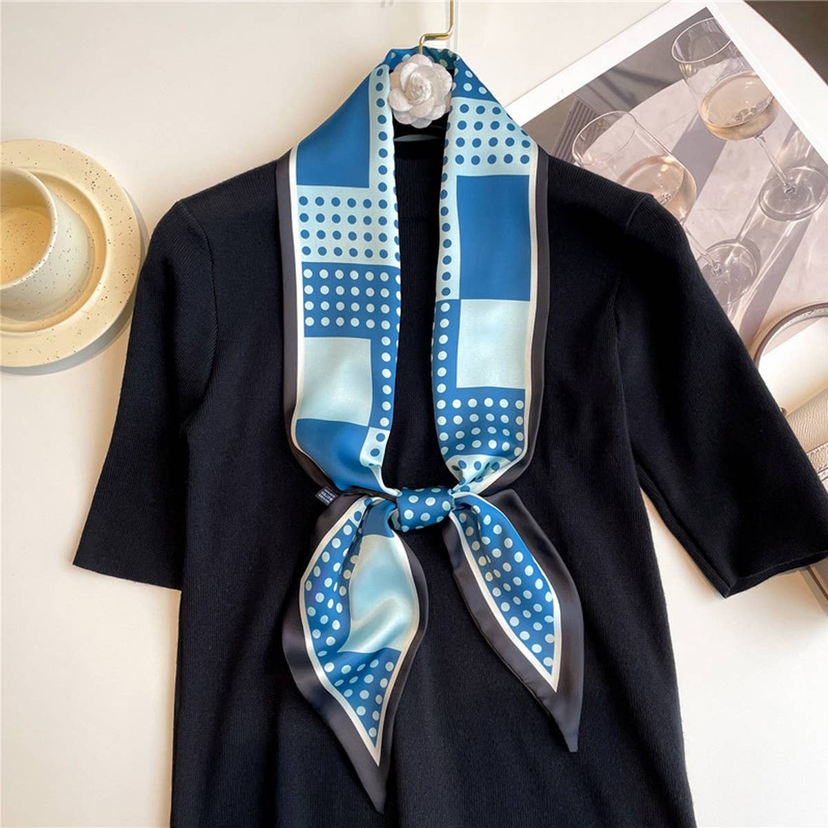 POLKA DOT THIN FASHIONABLE ALL MATCH HEAD SCARF_CWASC1517