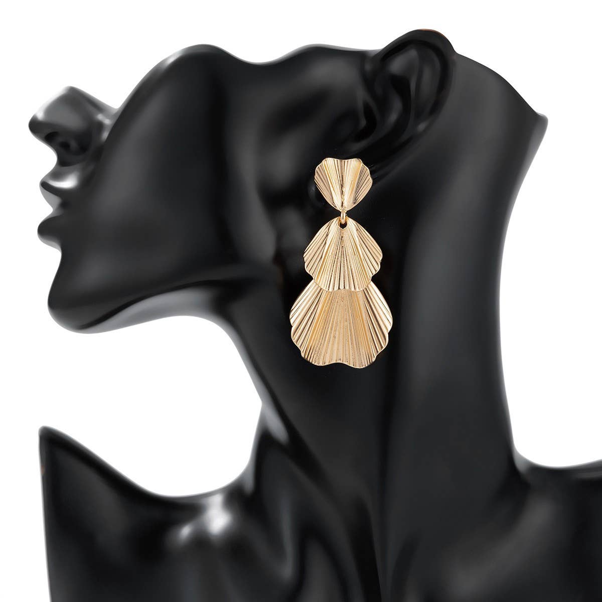 SIMPLE AND ELEGANT TEMPERAMENT RUFFLE EARRINGS_CWMM3226