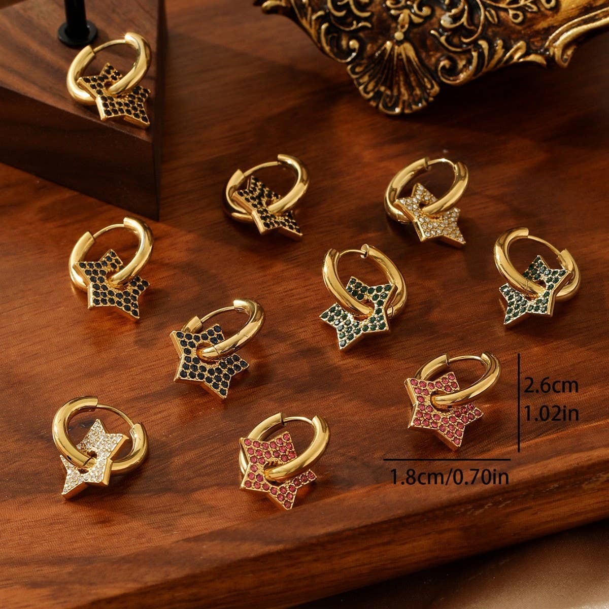 STAINLESS STEEL EARRINGS WITH DIAMONDS_CWMM3613