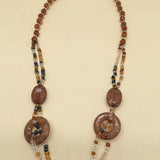 LEOPARD PRINT ACRYLIC LONG HANDMADE NECKLACE_CWMM4565