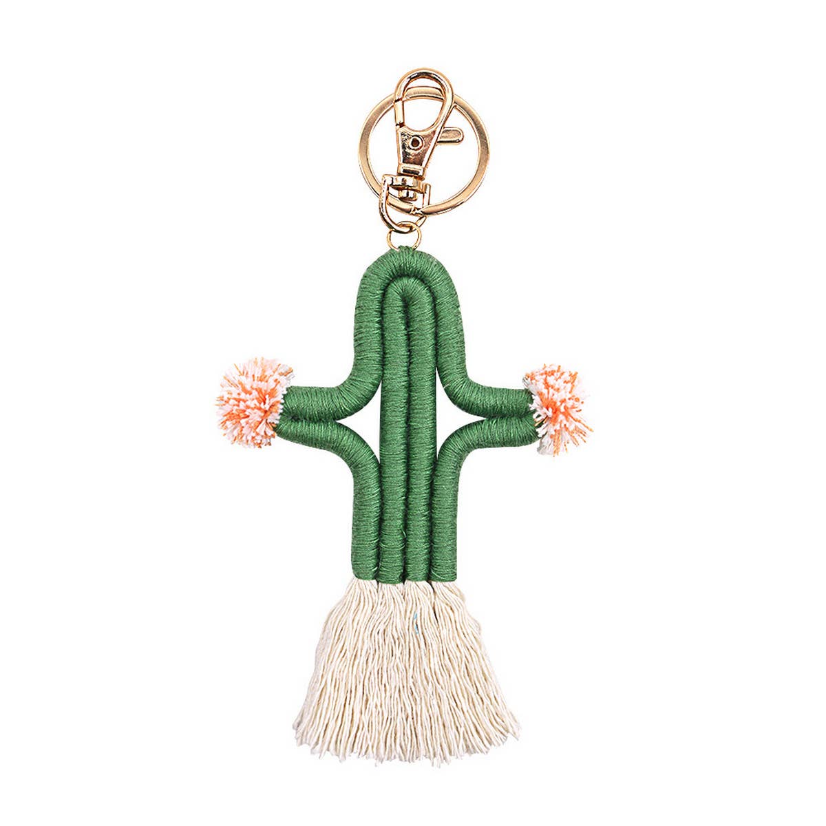 HAND WOVEN CACTUS FUR BALL KEYCHAIN_CWMM1581
