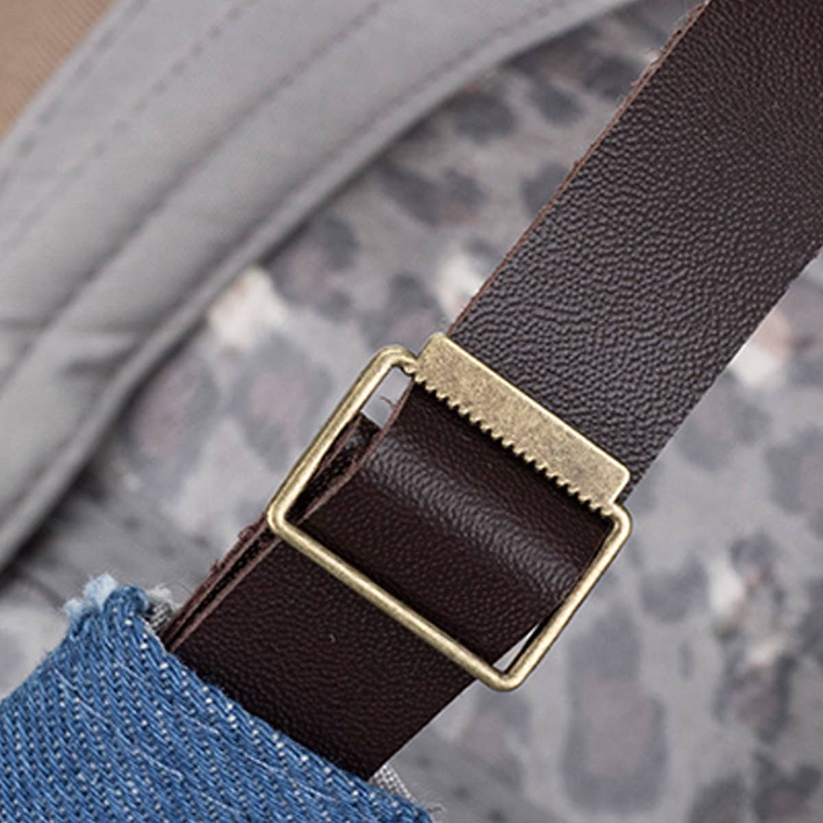 Womens Studded Denim Leopard Baseball Cap Sun Hat Cwah1528