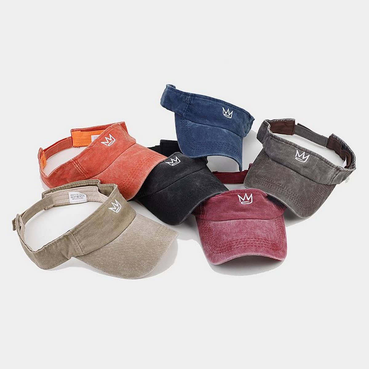 CROWN EMBROIDERED VISOR CAP SUMMER SUN HAT_CWAH3310