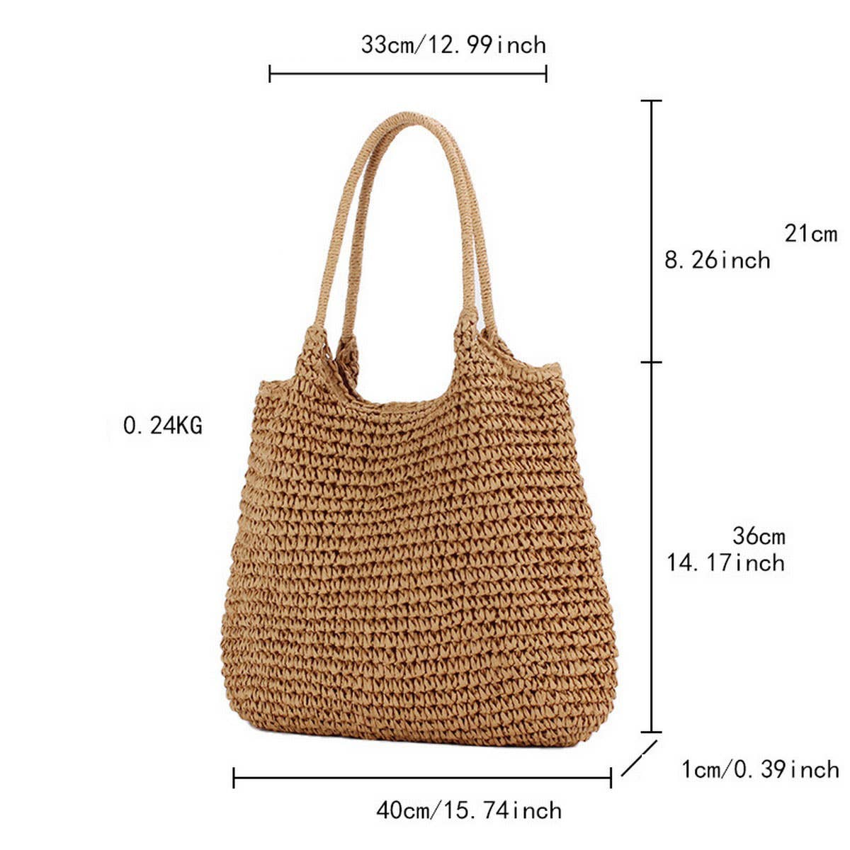 SOLID COLOR HANDMADE PLEATED PAPER ROPE WOVEN BAG_CWAB4711