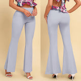 Stylish Solid Color Pants Casual Bell Bottoms