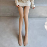 Winter Nude Sheer Leggings Glossy Bare-Leg Look_Cwmm8972