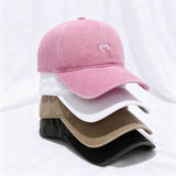 Vintage Washed Pink Heart Baseball Cap_Cwah04569