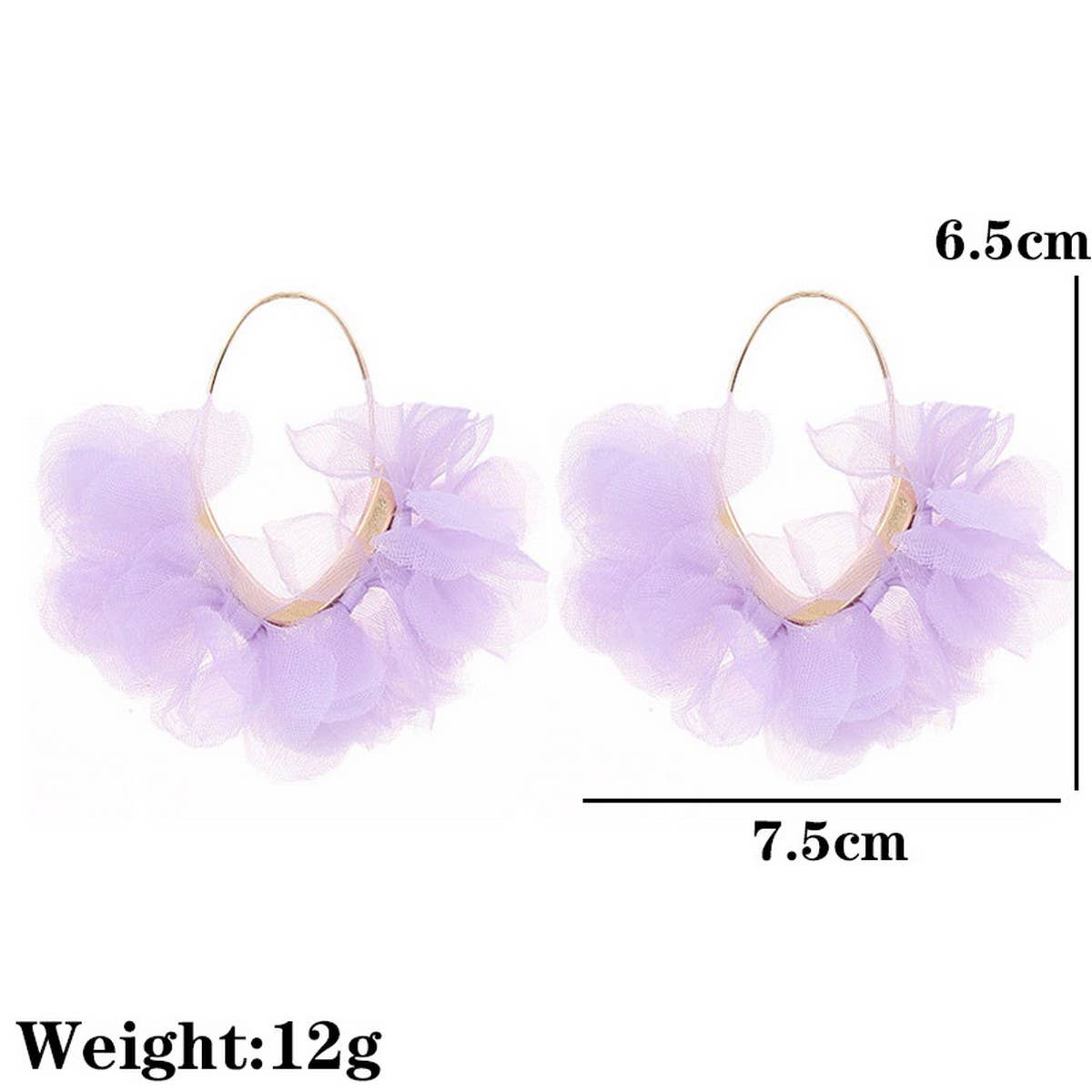 HANDMADE FABRIC FLOWER V SHAPE EAR CUFFS_CWMM6266