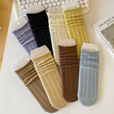 MIDDLE TUBE STRAIGHT SOCKS WITH CURLED EDGES_CWMS0899