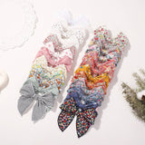 FLORAL COTTON BOW HAIR CLIP FOR BABY GIRLS_CWAHA6752