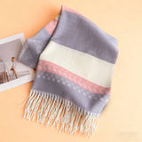 Winter Plaid Colorblock Tassel Scarf Wrap Unisex_Cwasc03273