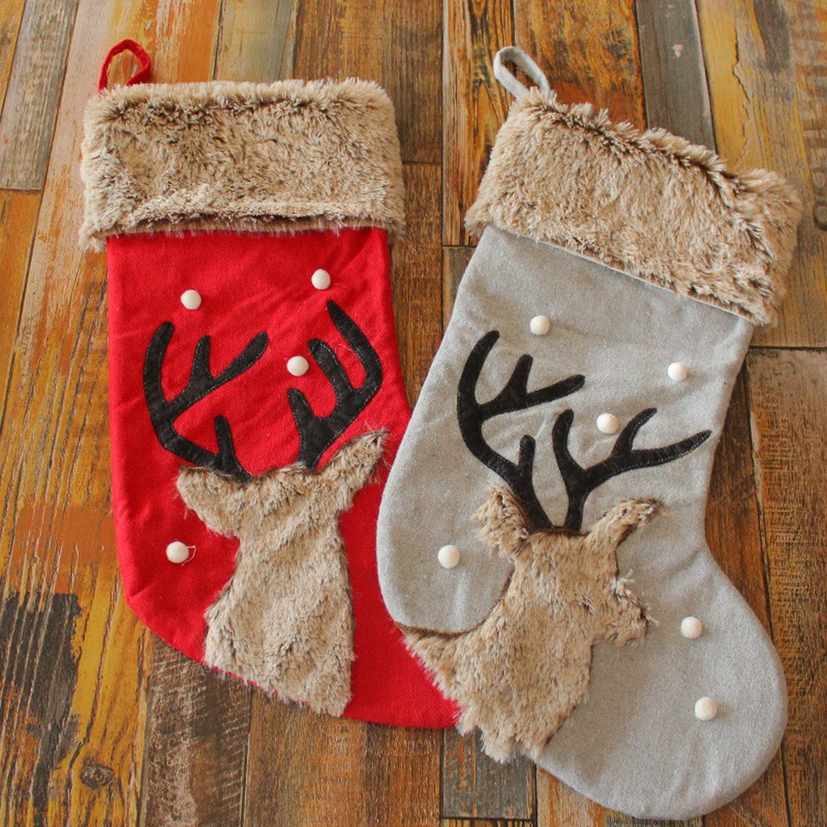 CHRISTMAS DECORATIONS CUTE DEER HEAD CANDY SOCKS_CWMS1448